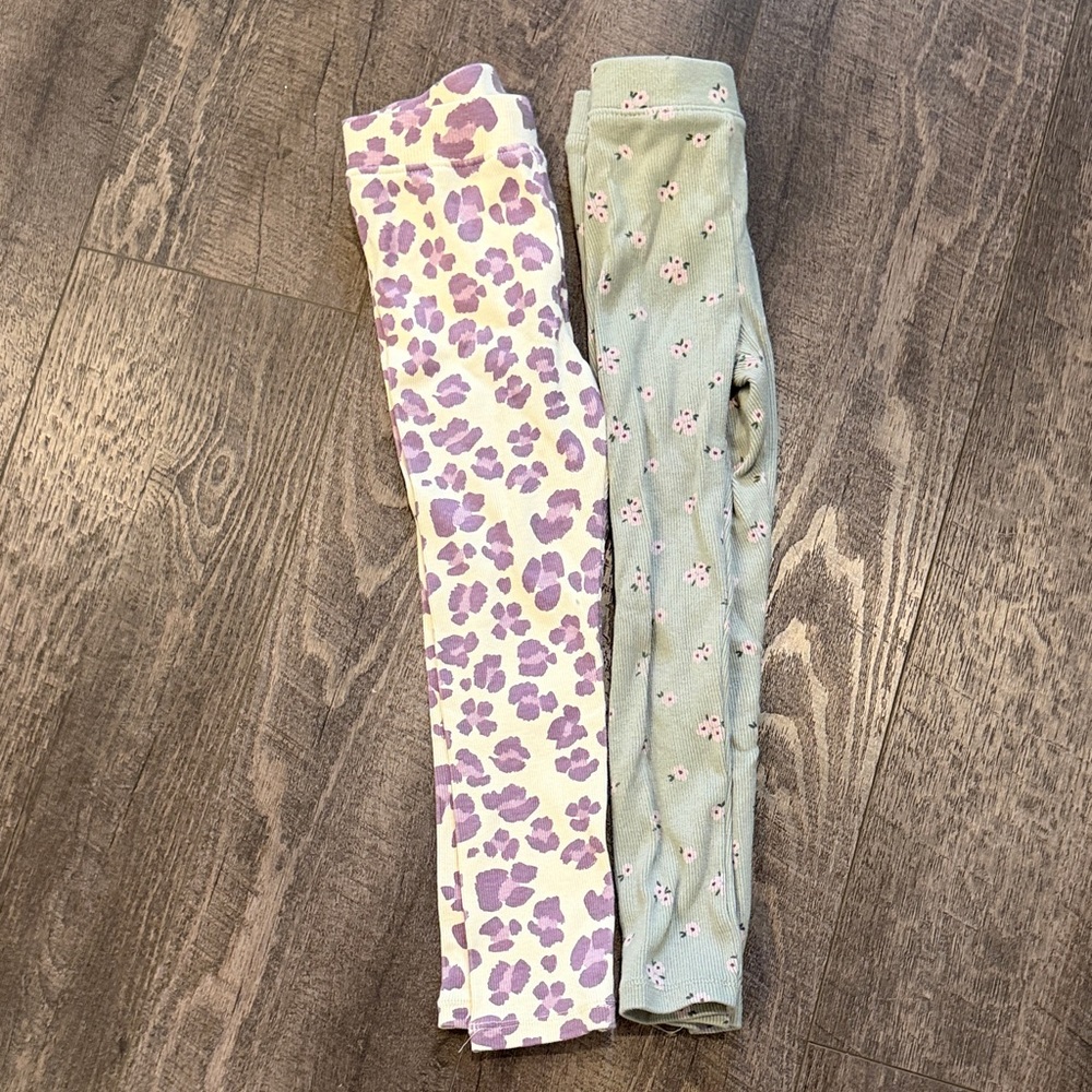 Zara Leopard and Floral Print Leggings bundle